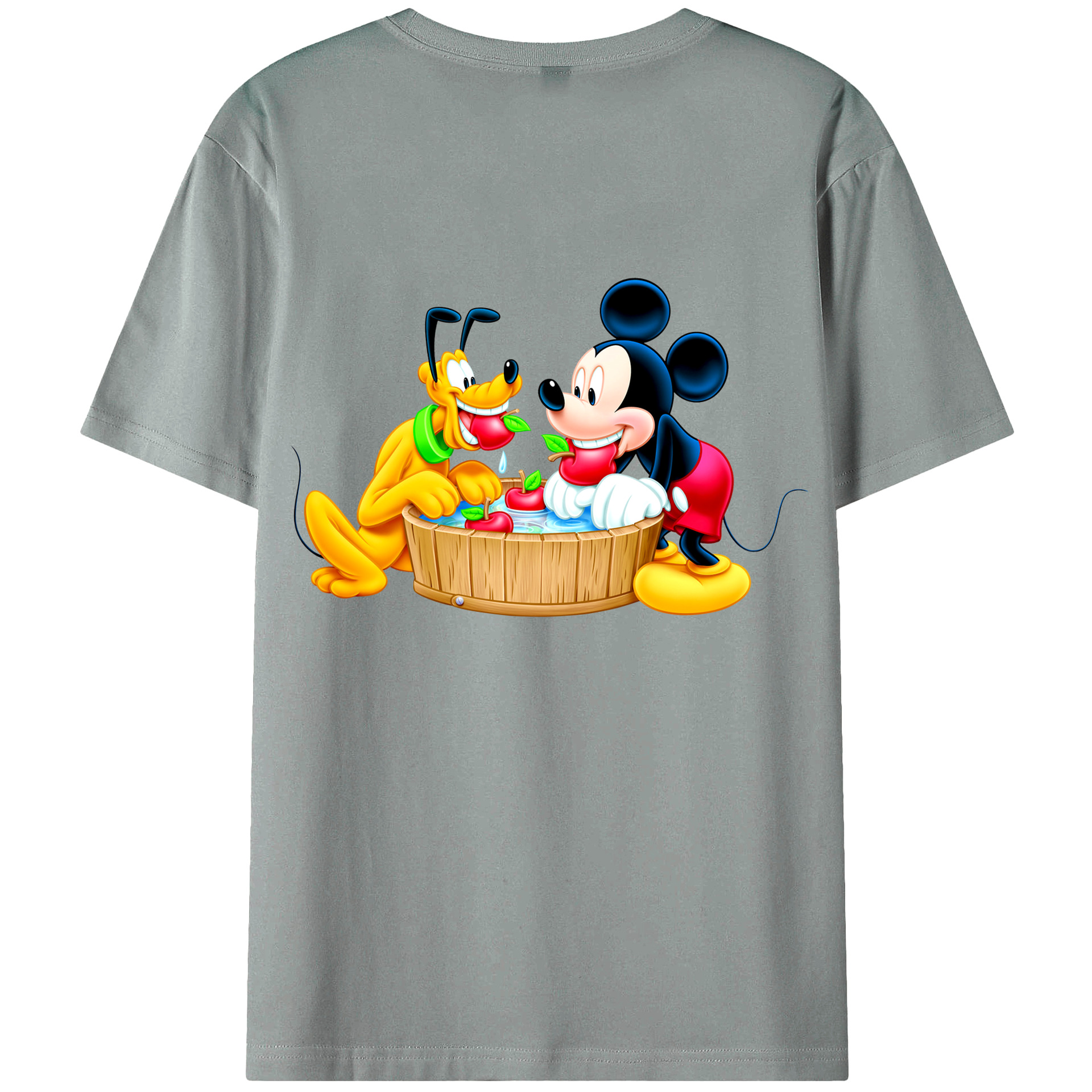 ミッキーマウス Mickey Mouse 綿100％ メンズ半袖Tシャツ（バックプリント） 通気性